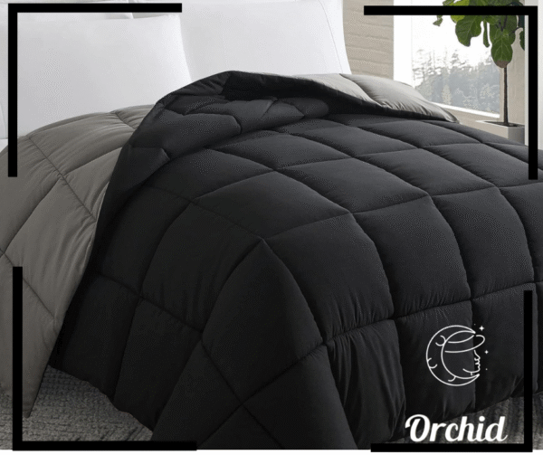 لحاف شتوي اسود في رمادي غامق