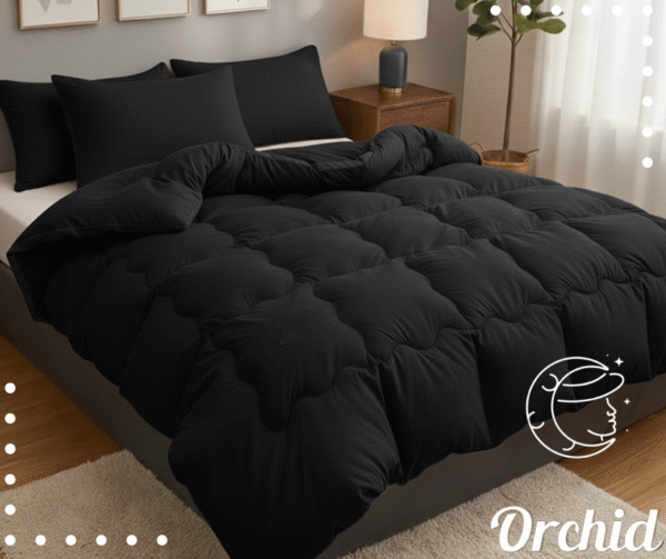 لحاف اوركيد شتوي اسود والاطار اسود