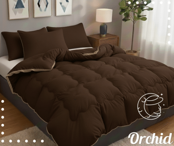 لحاف اوركيد شتوي بني والاطار بيج
