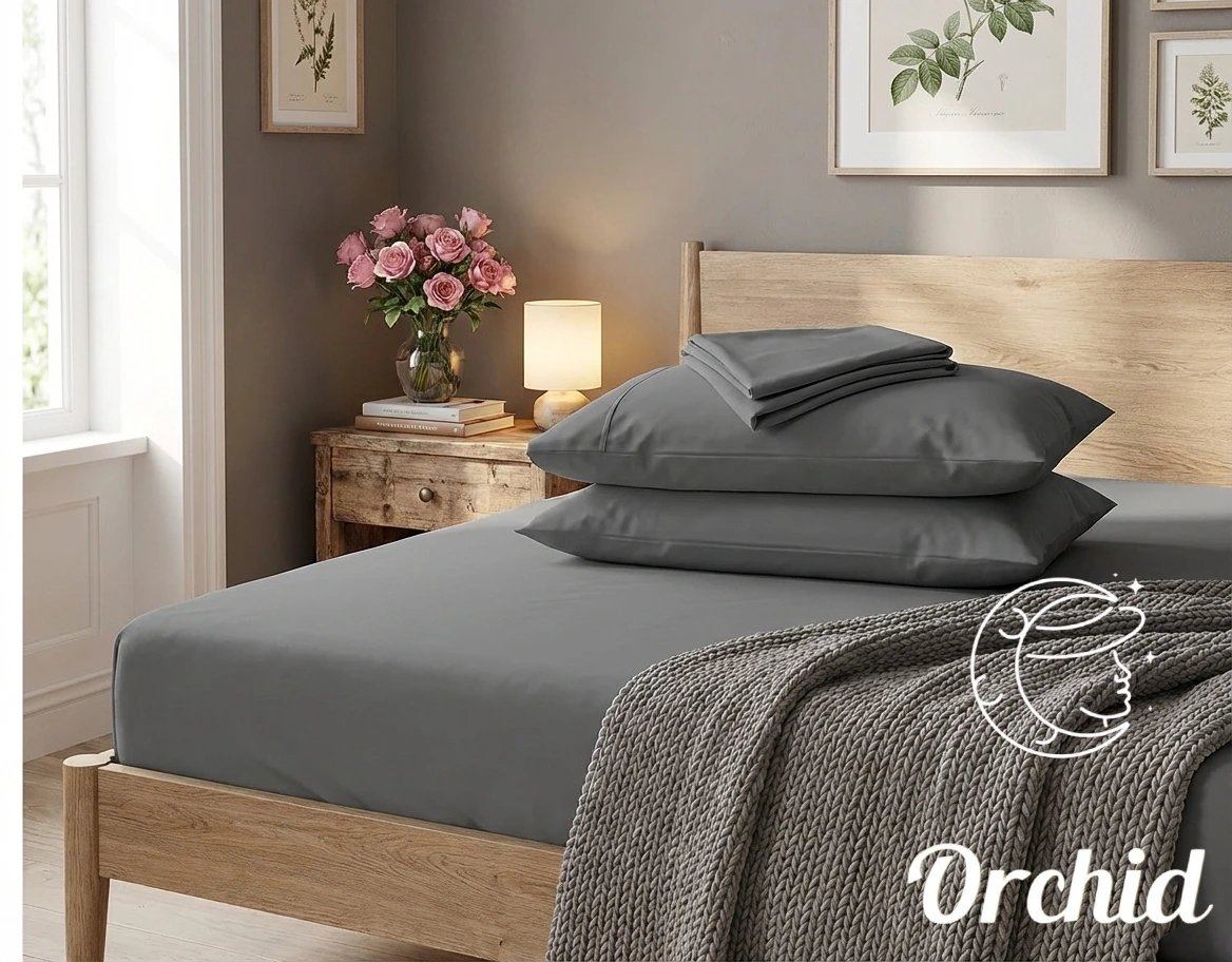 ملايه استك رمادي غامق قطن من اوركيد